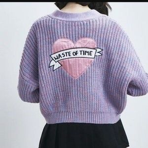 Rare Waste Of Time Lazy Oaf Cardigan OS